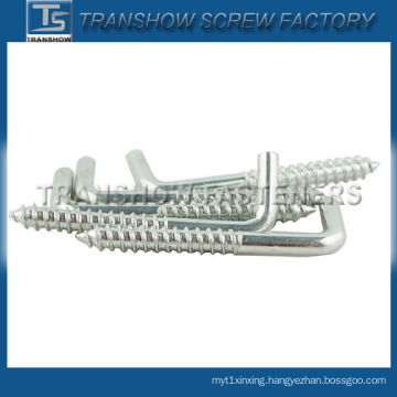 White Zinc Plated Angle Hook Screw